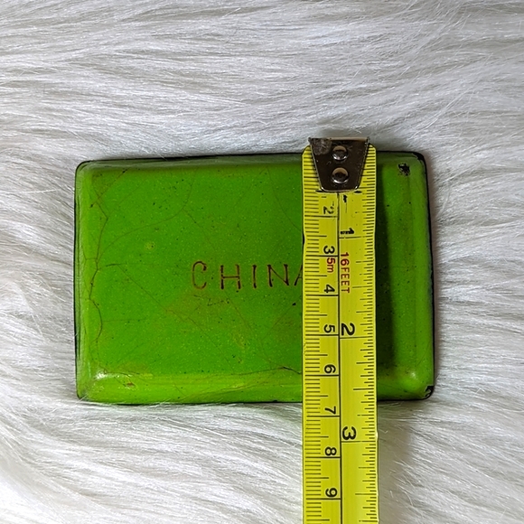 Rose Medallion Chinese Famille Enamelware Cloisonne Trinket Pin Tray - Picture 3 of 4